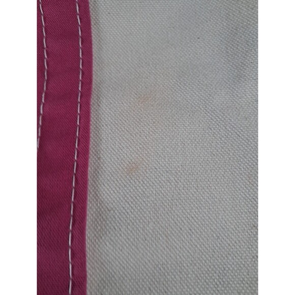 LL Bean Boat & Tote Pink Accents Canvas Tote Bag Monogram Carley - Picture 4 of 10
